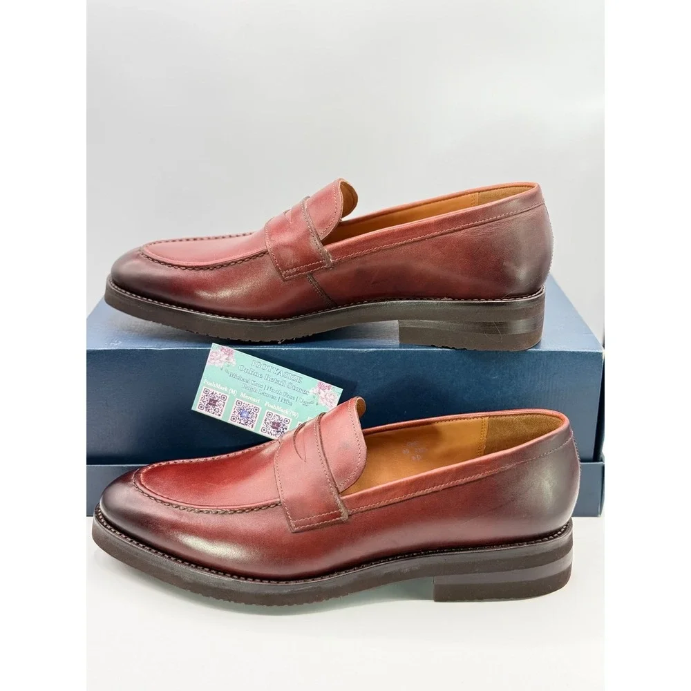Allen Edmonds Randolph Chili Leather Penny Loafers Mens